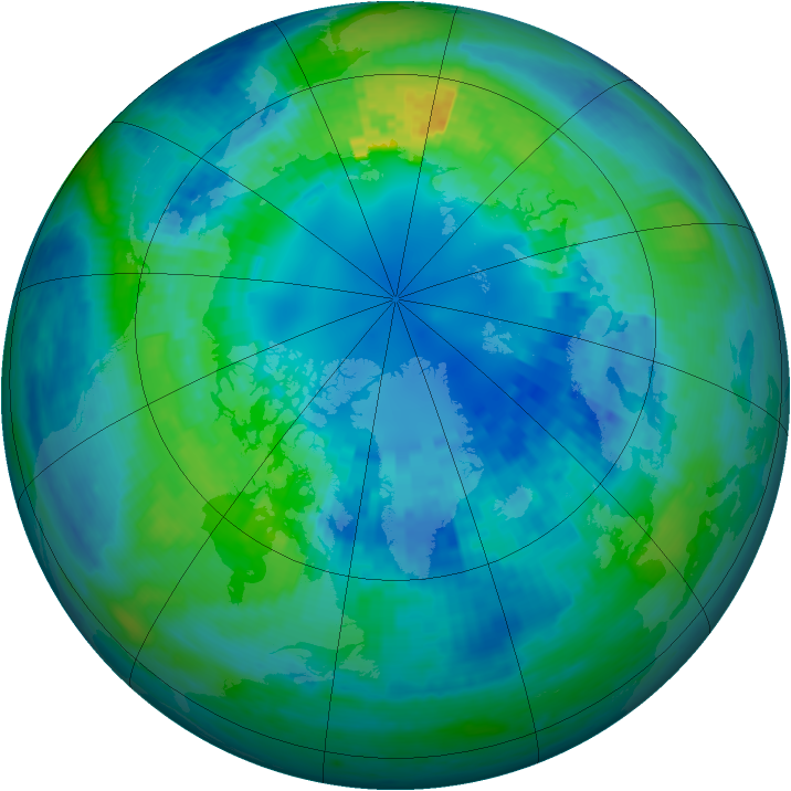 Arctic ozone map for 14 October 2004